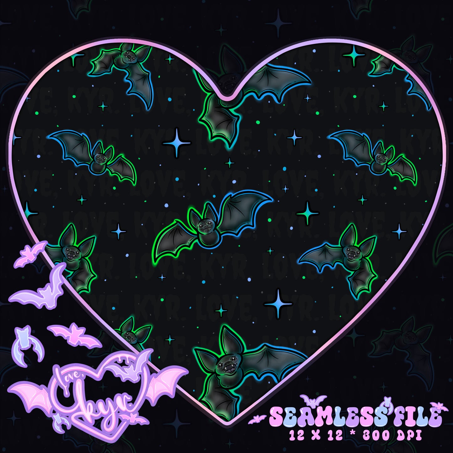 Shadow Bats Seamless File Coord