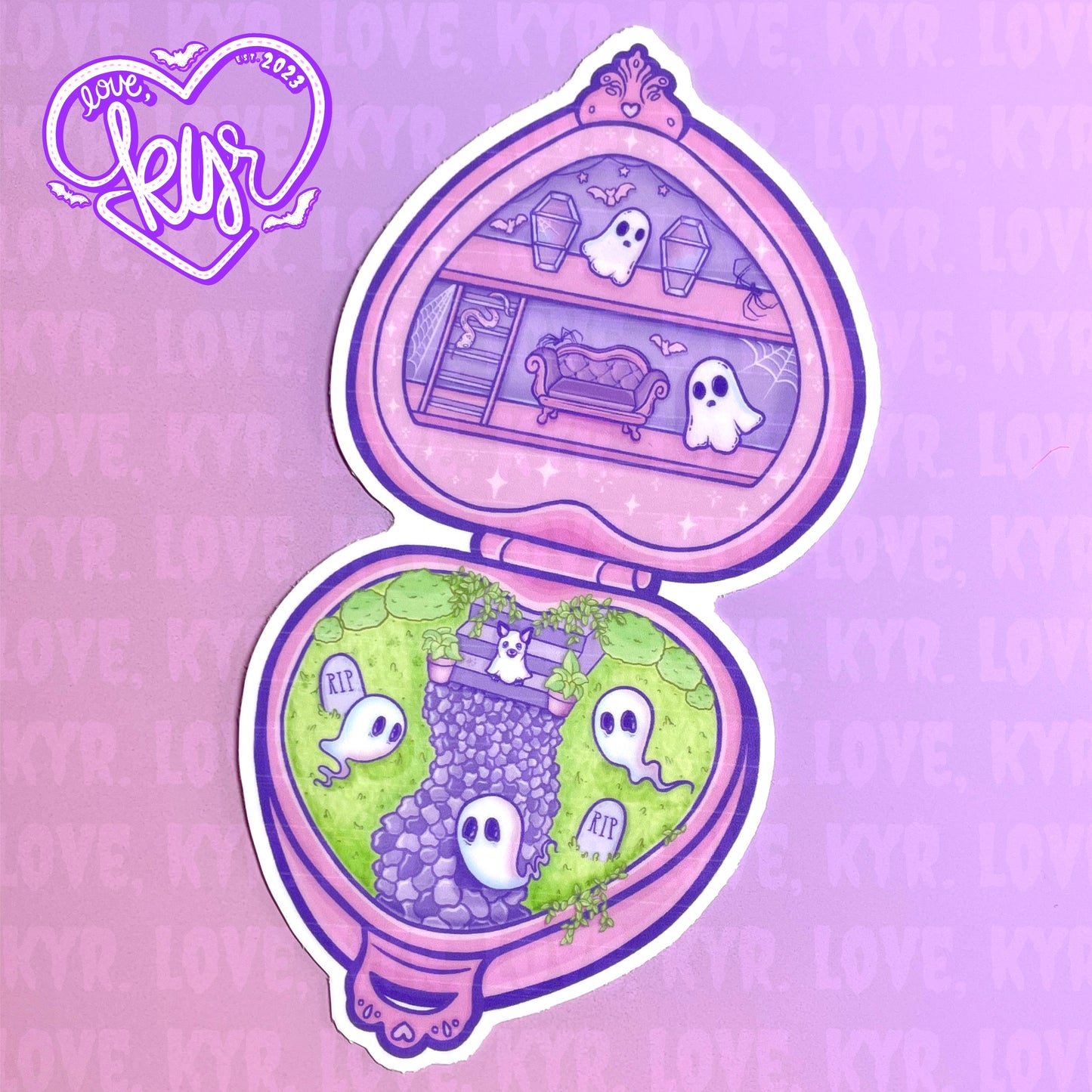 Pink Polly Pocket Sticker 5” Flawed