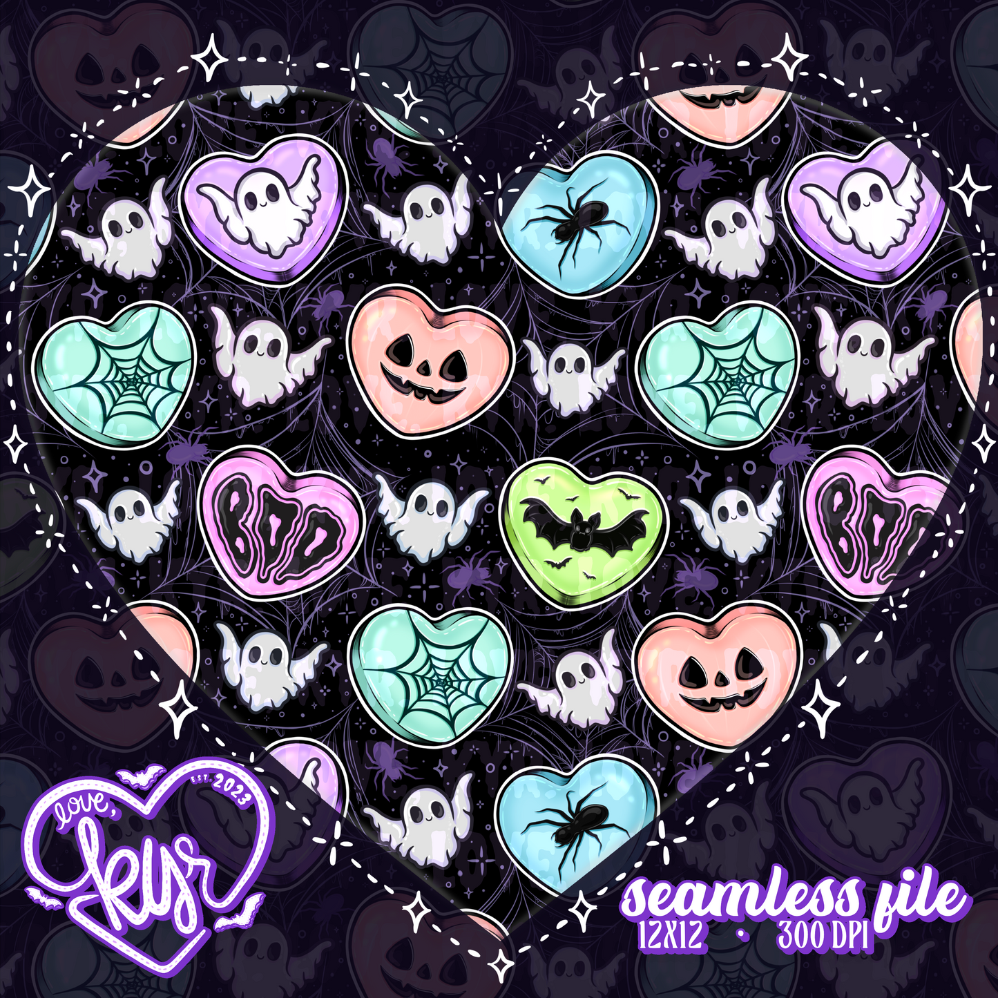Spooky Sweethearts Seamless File