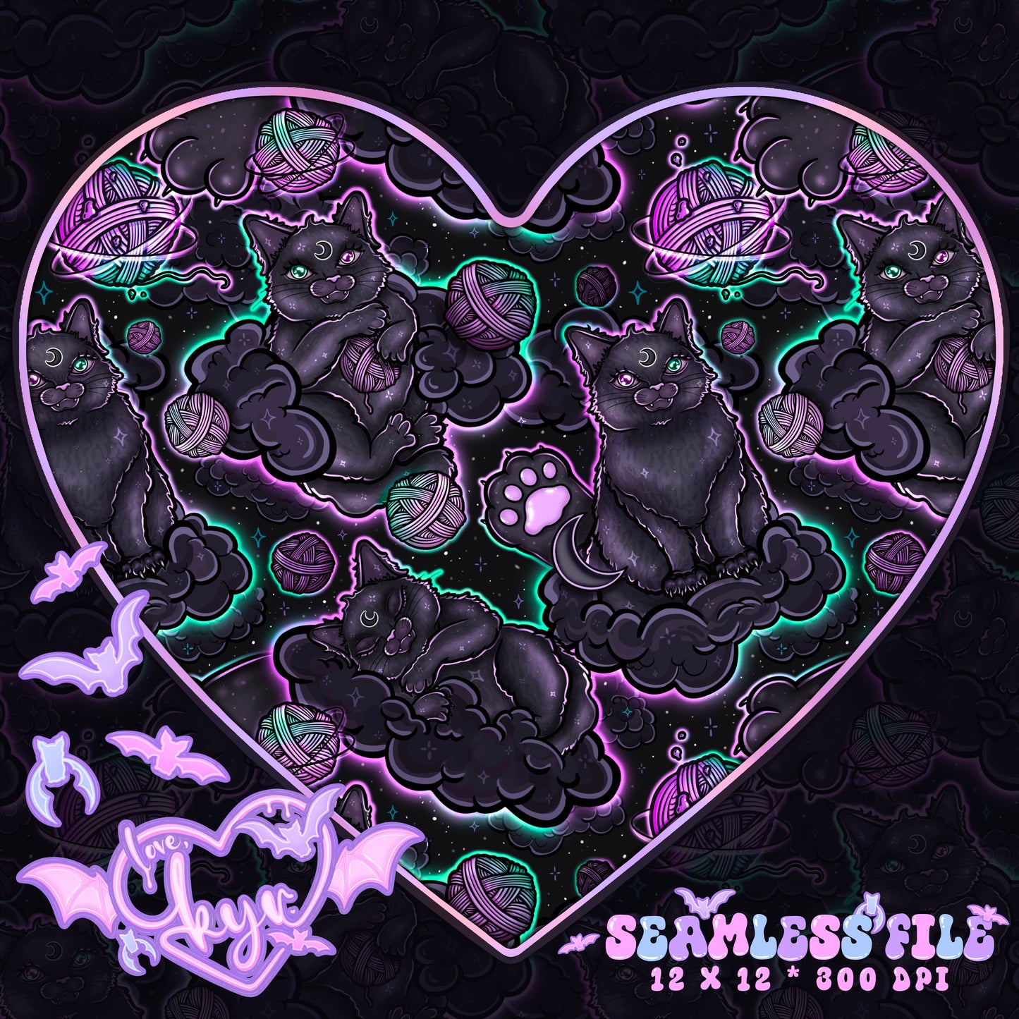 Cloud Cats Seamless File