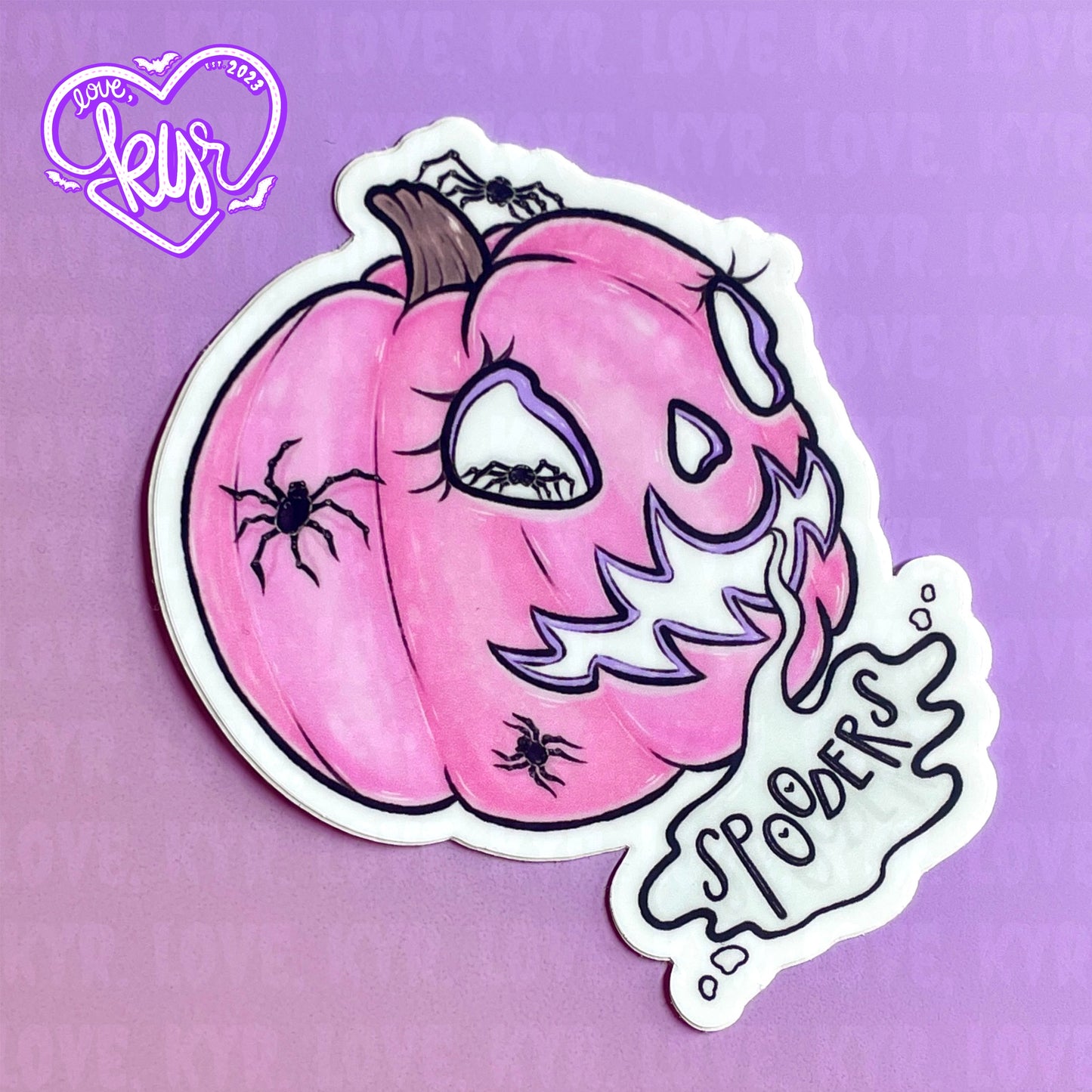 Spooder Pumpkin Sticker 3ā