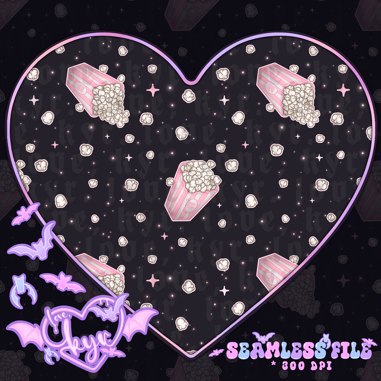 Kawaii Popcorn Seamless File Coord