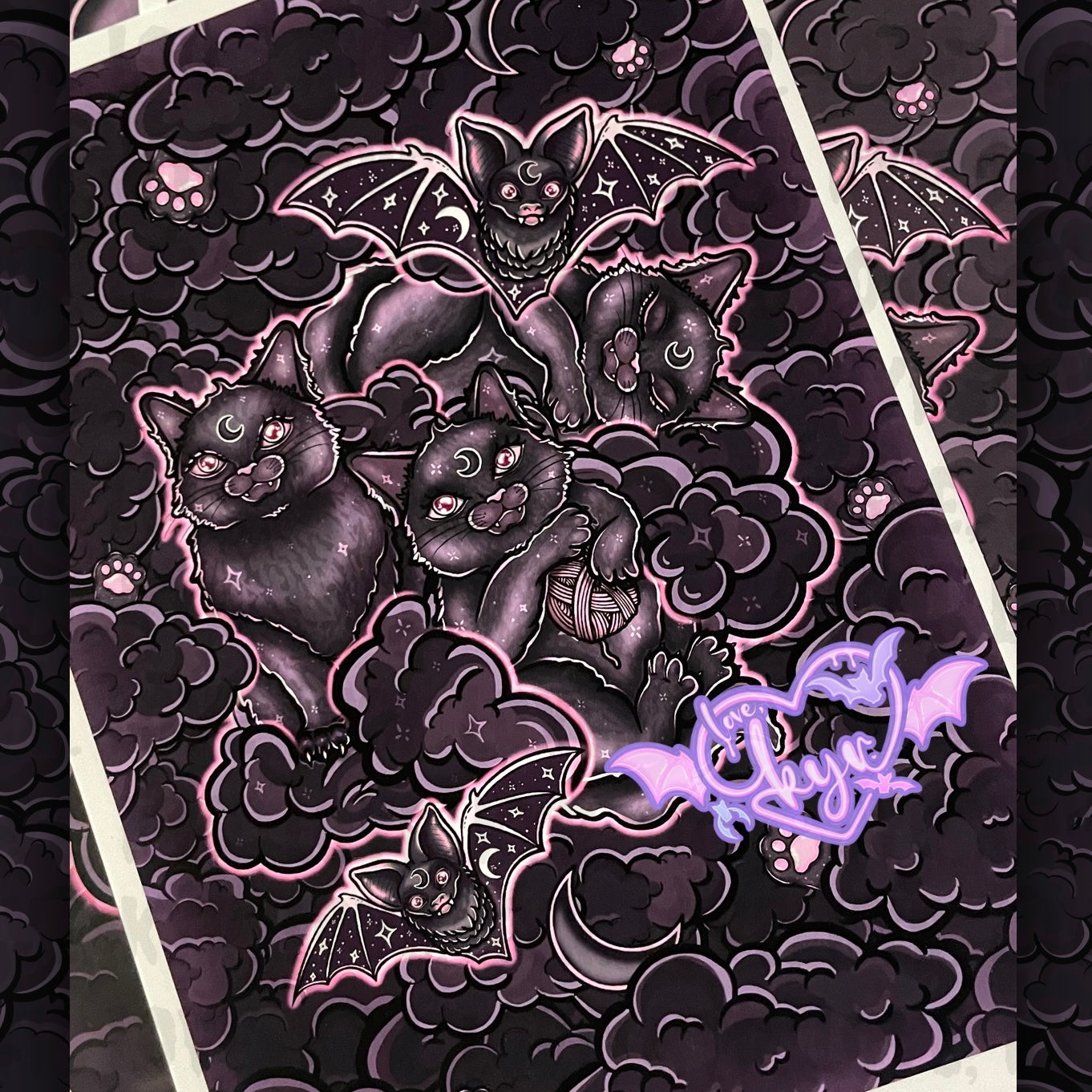 Limited Cats N Bats Print