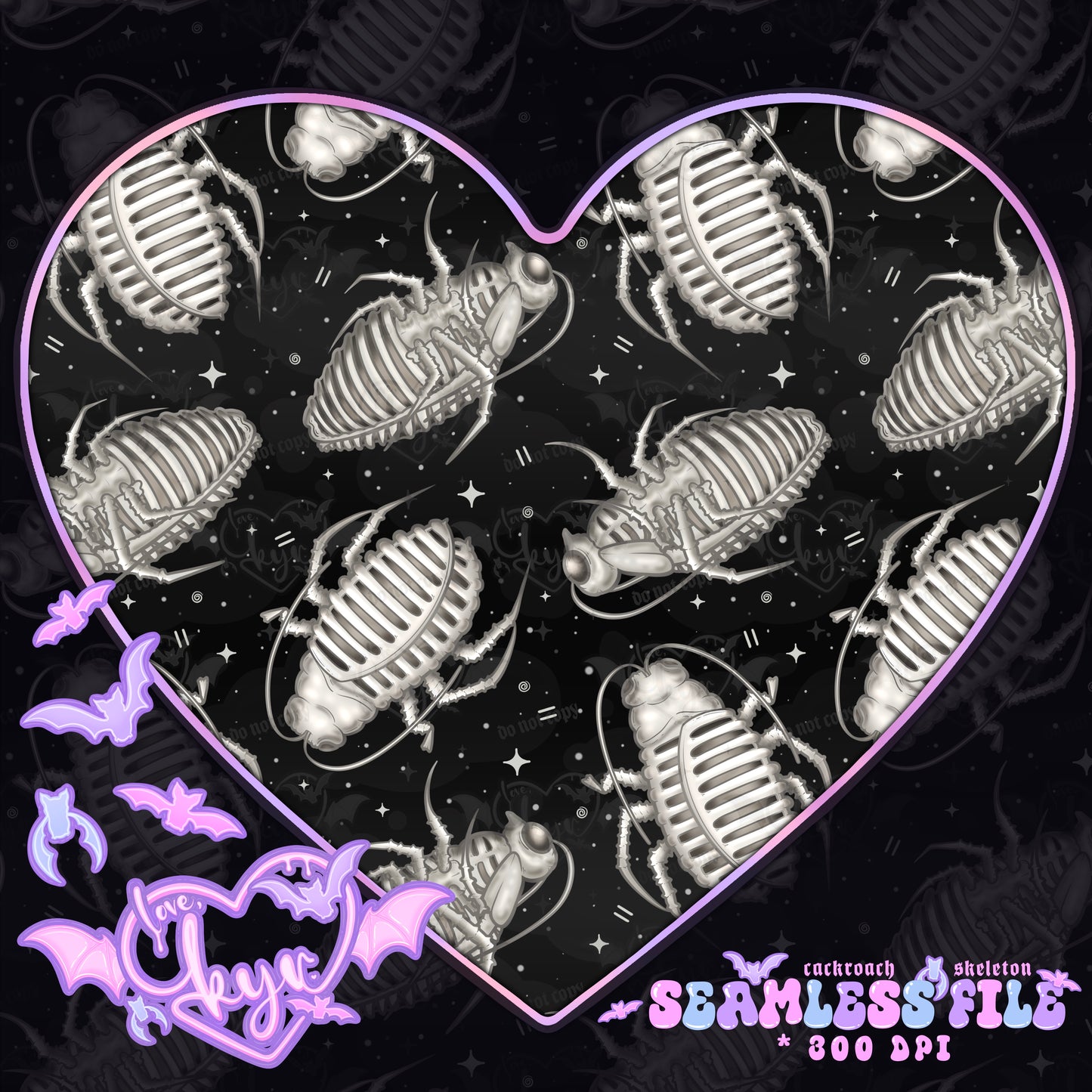 Cackroach Skeleton Seamless File