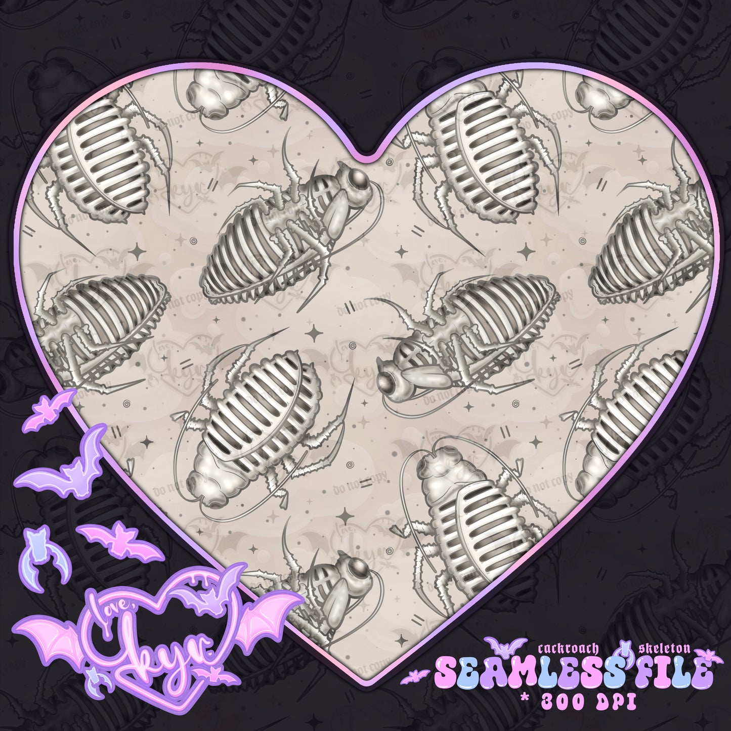 Cackroach Skeleton Seamless File