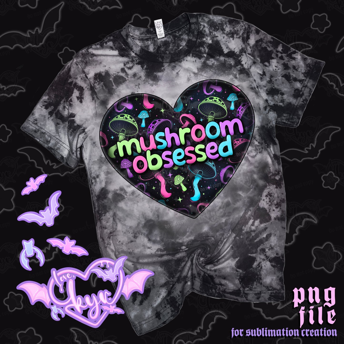 Neon Mushroom Sub File PNG