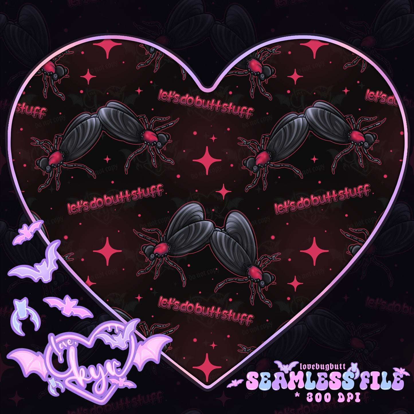 DAILY DEAL - lovebugbutt Seamless & PNG File