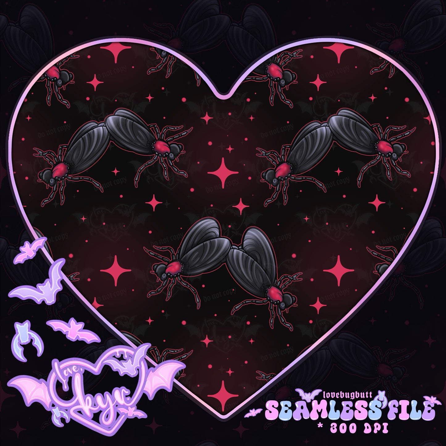 DAILY DEAL - lovebugbutt Seamless & PNG File