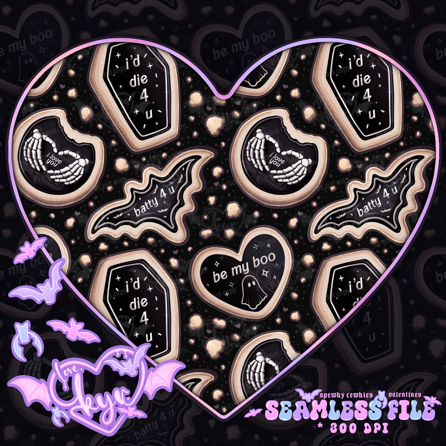 Valentines Spewky Cewkies Seamless File