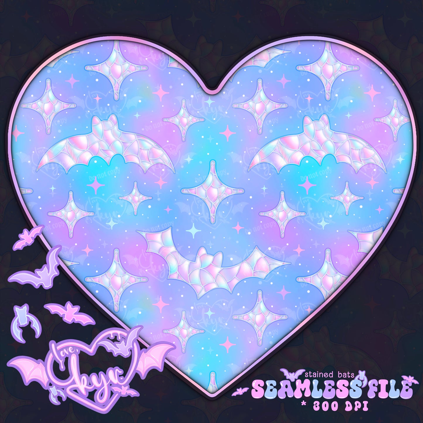 Stained Bats Seamless File