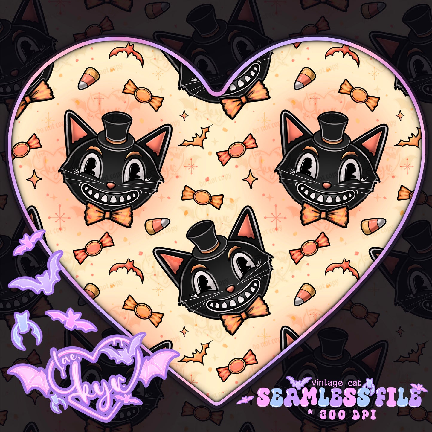 Vintage Cat Seamless File