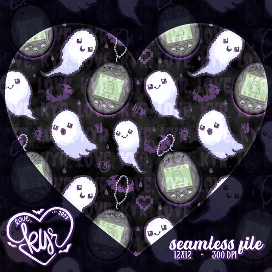 Hauntagotchi Pixel Ghost Seamless File