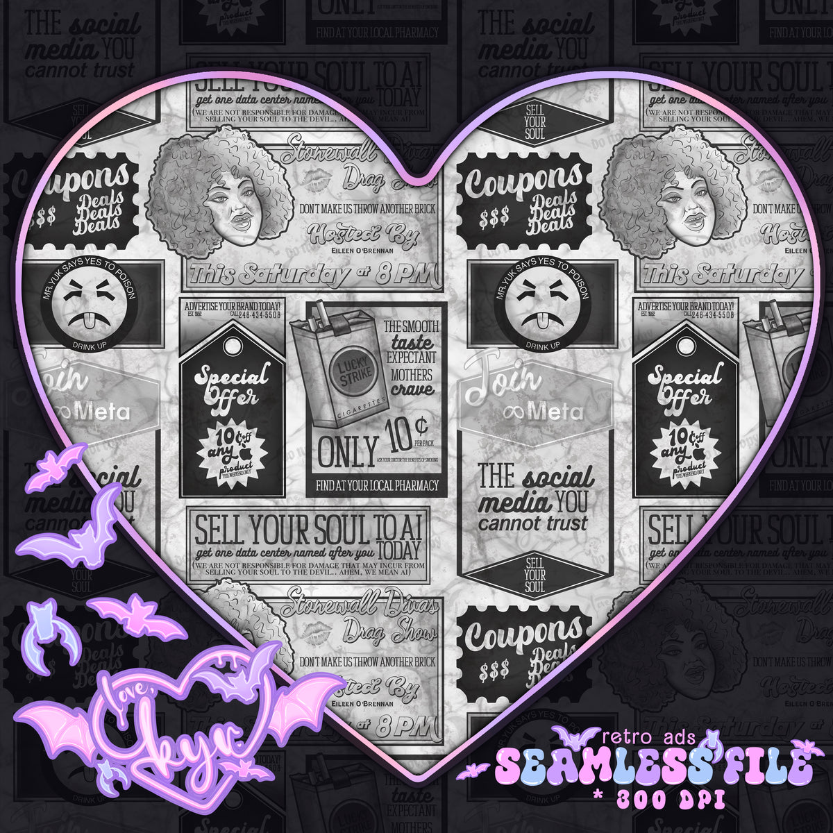 Retro Ads Seamless File