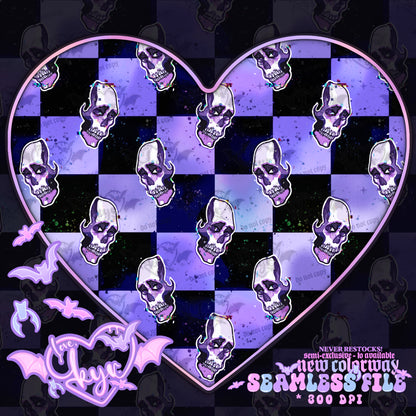 Checkered Skull Seamless File Coord