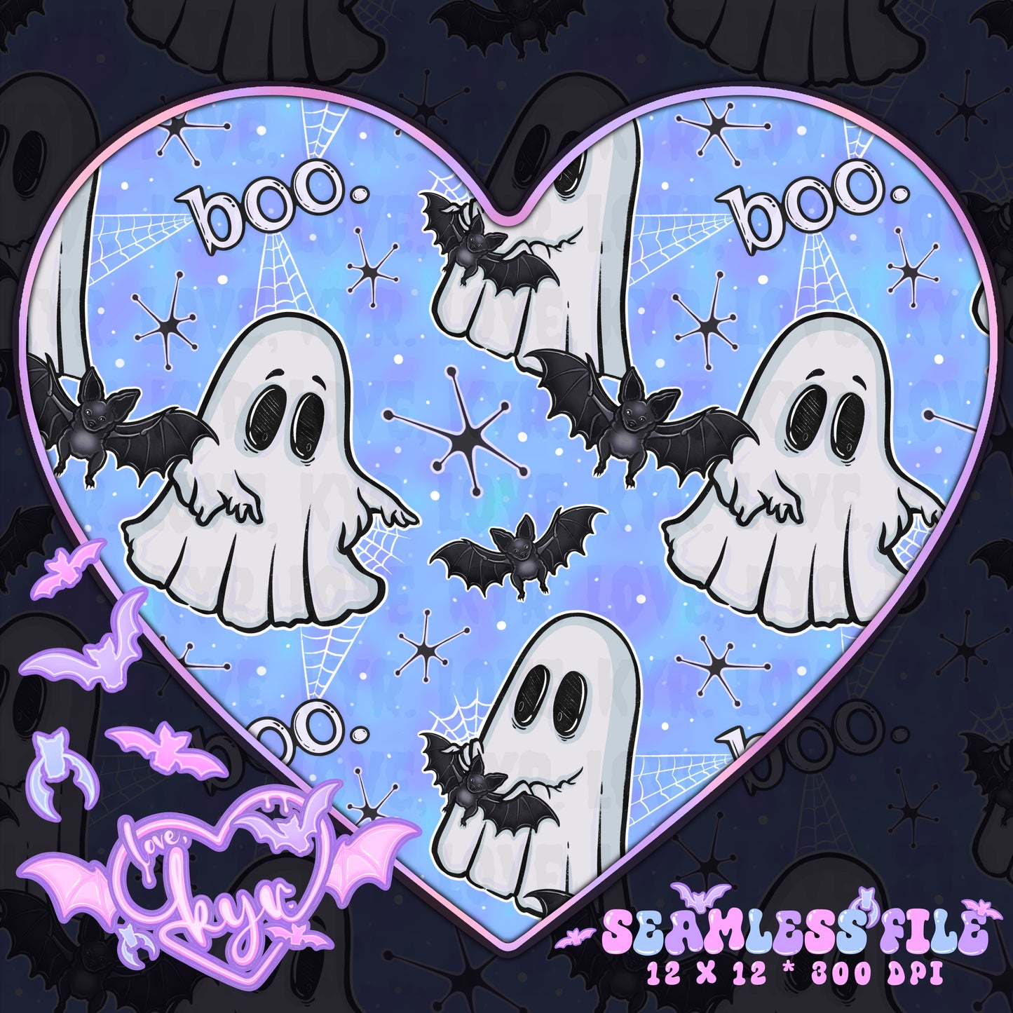 Retro Ghosts Seamless File