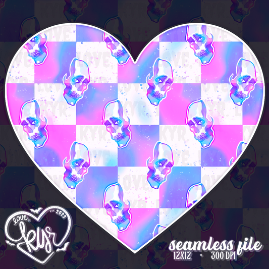 Checkered Skull Seamless File Coord