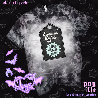 Retro Ads Sub File PNG Pack