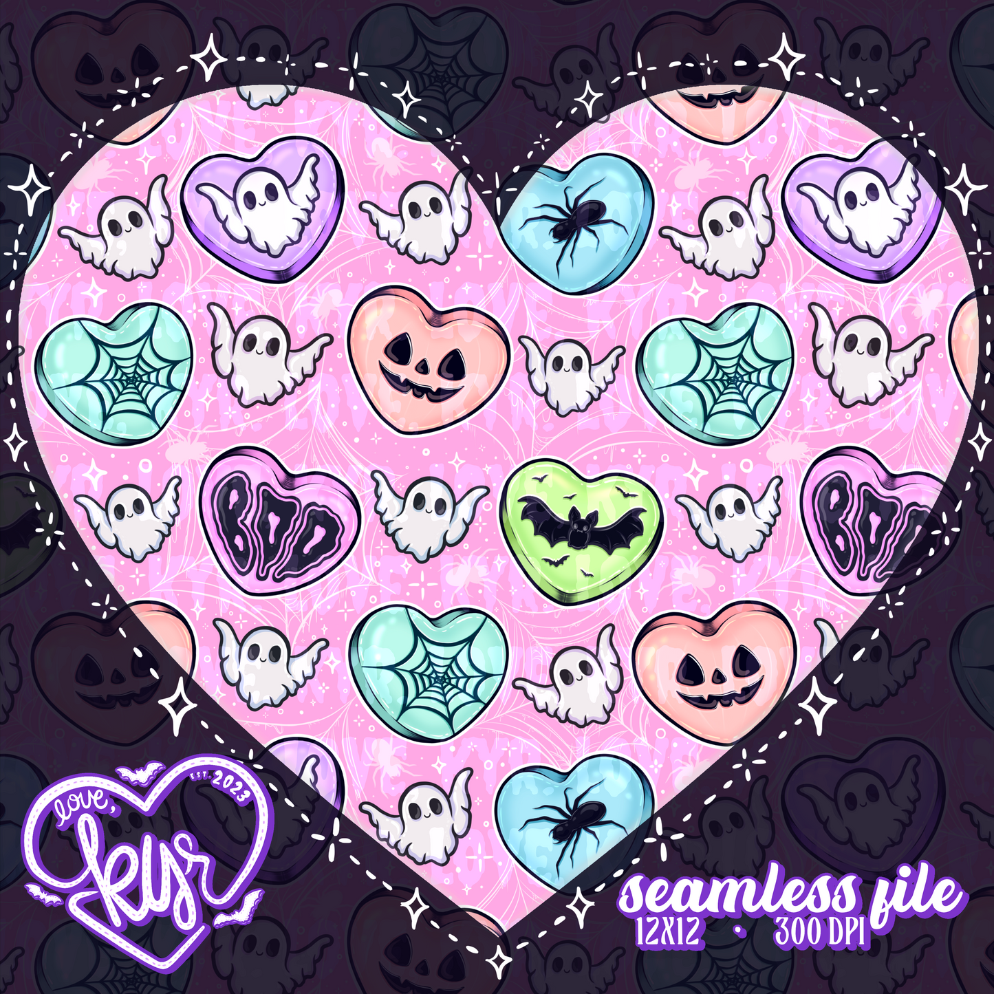 Spooky Sweethearts Seamless File