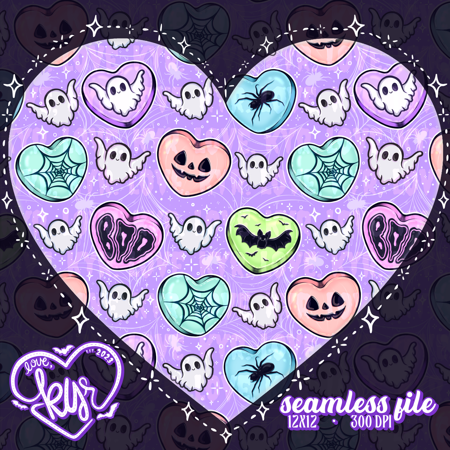 Spooky Sweethearts Seamless File