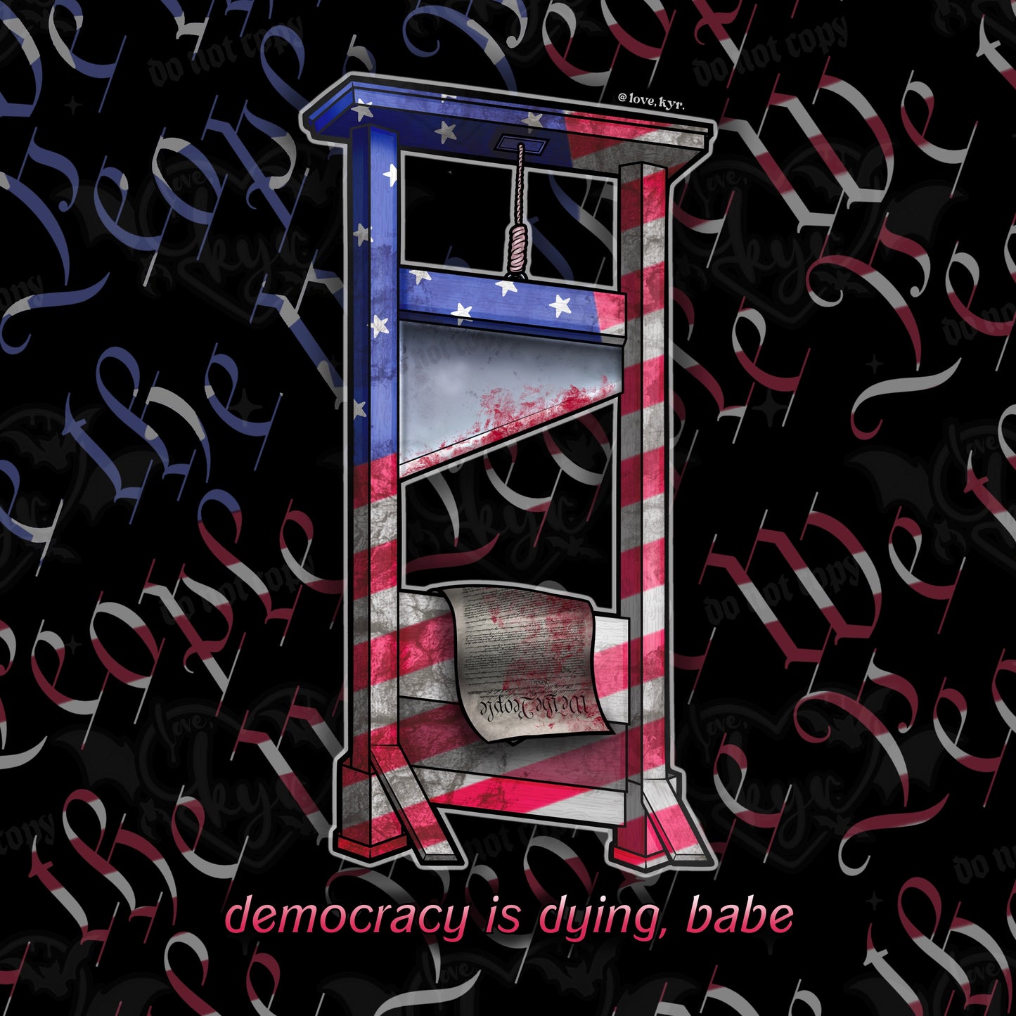Democracy Is Dying Freebie PNG File