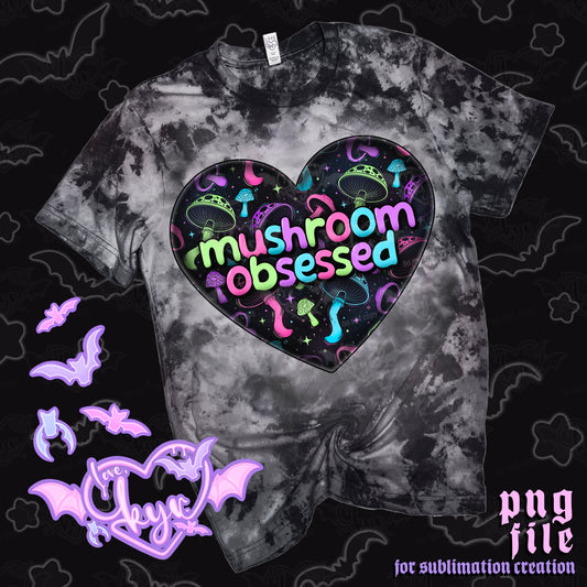 Neon Mushroom Sub File PNG