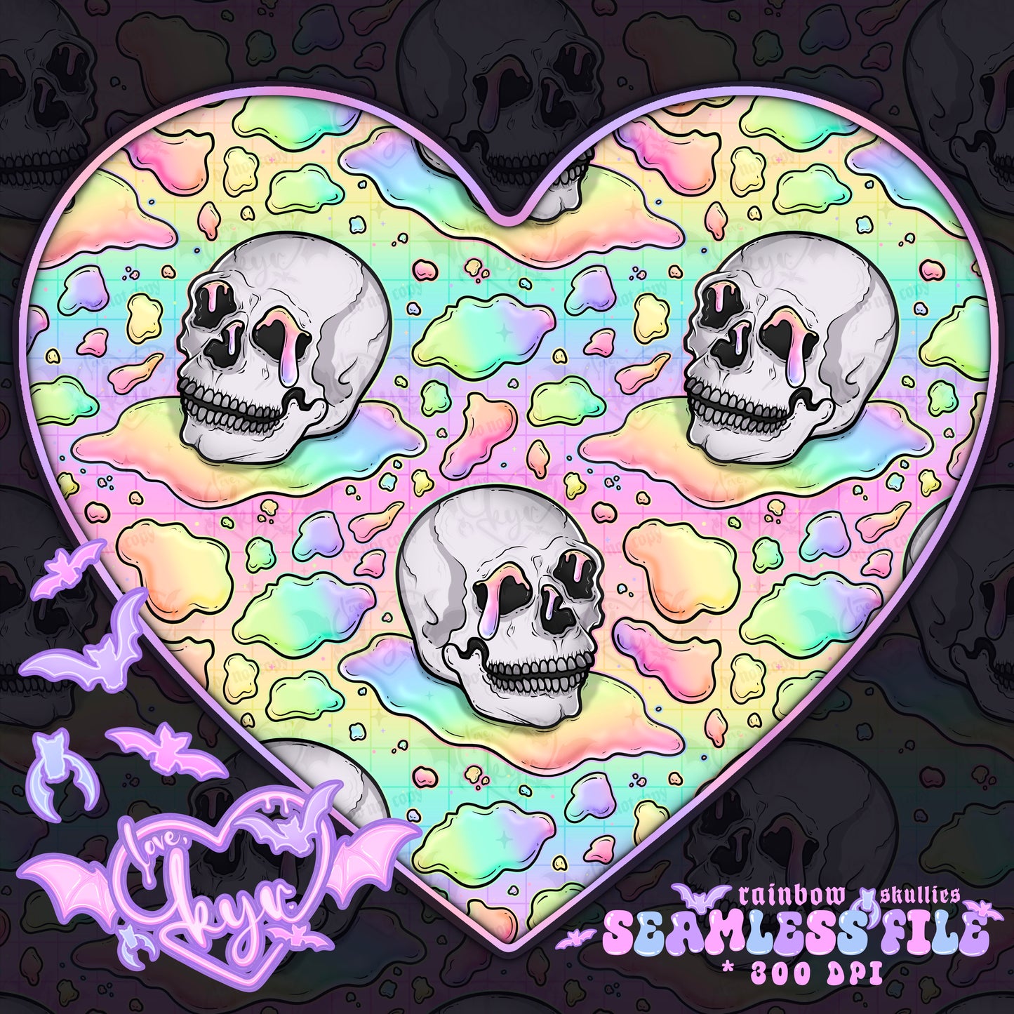 Rainbow Skullies Seamless File