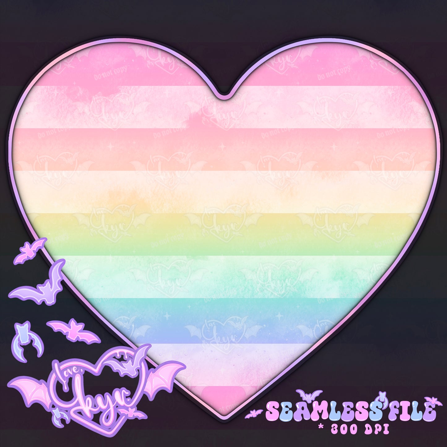 Stripey Rainbow Seamless File Coord